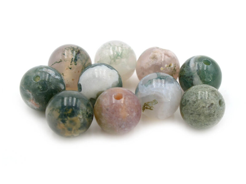 10 Perlen aus natürlichem Baumachat 8mm