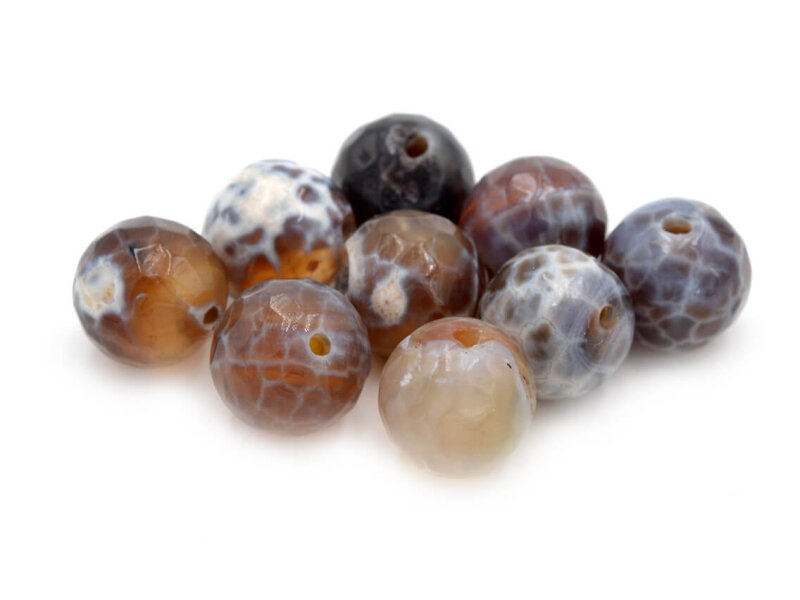 Perlen aus natürlichem Feuerachat 10 mm 8 Stück