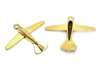 Anhänger Flugzeug in antik goldfarben 2 Stück