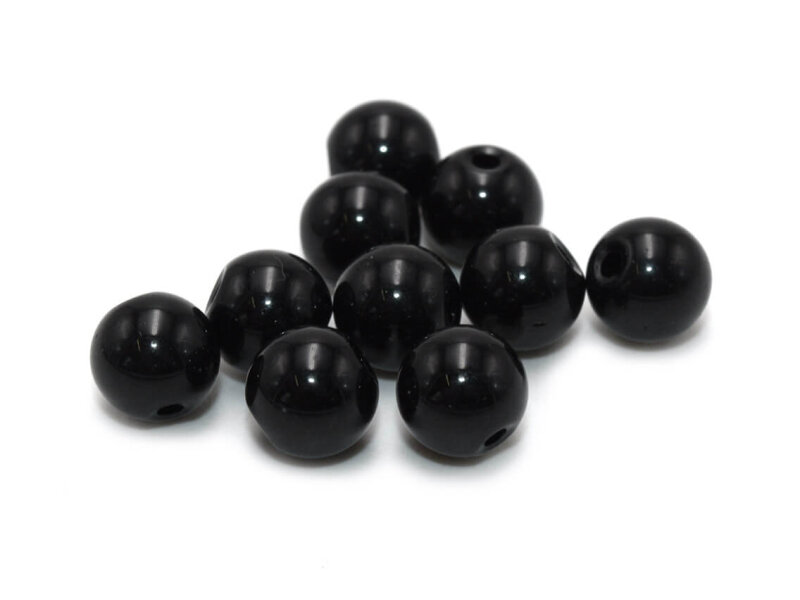 Perlen aus Achat in schwarz 6mm 10 Stück