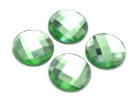 Glasschliffcabochons in grün 18 mm 4 Stück