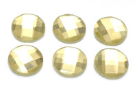 Glasschliffcabochons in gelb 12 mm 6 Stück