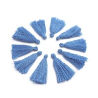 Quasten aus Baumwolle in himmelblau 35mm 10 Stück