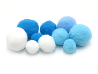PomPoms/Bommeln in den Farben blau und weiß ca. 100 Stück zum Basteln und Nähen