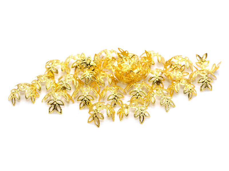 Perlkappen in Blütenform goldfarben 14mm 50 Stück