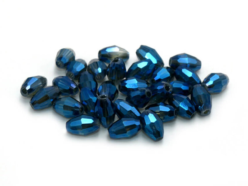 Glasschliffperlen in blau 6x4mm 30 Stück