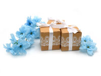 Geschenkbox mit floralem Muster in neutral 10 Stück