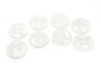 flache runde Acrylperlen als Edelsteinimitation in weiß 8 Stück