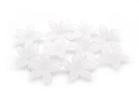 Blüten in weiß gefrostet 30 mm 10 Stück