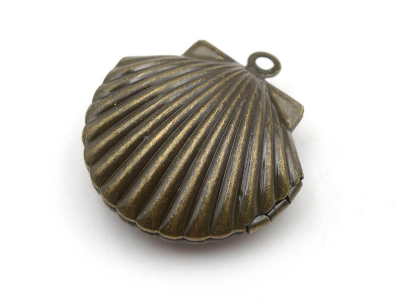 Medaillon als Muschel in antik bronzefarben 1 Stück