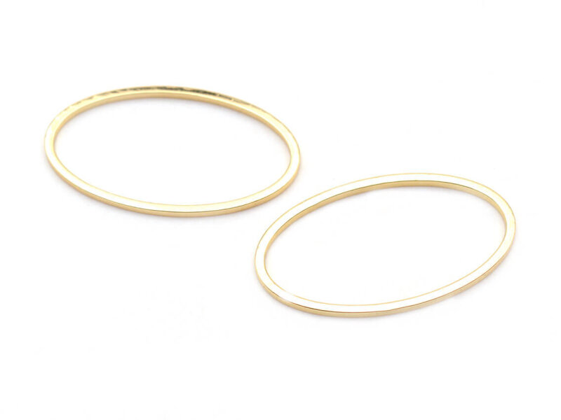 ovaler Ring als Verbinder echt gold beschichtet 2 Stück