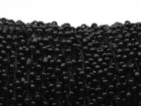 Schnur mit eingearbeiteten Rocailles 3mm in schwarz 2m