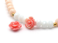 Perlen als Rose aus synthetischer Koralle in einem zarten rosa 4 Stück