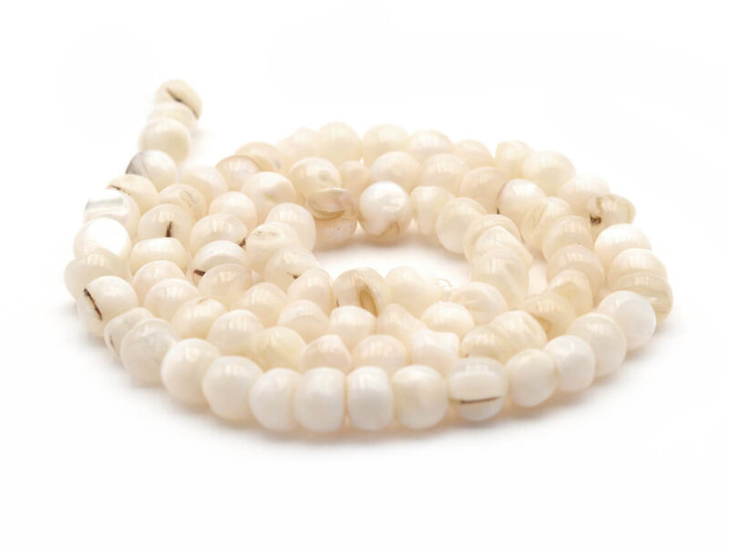 Perlen aus Süßwassermuschel in weiß 5-7 mm 30 Stück