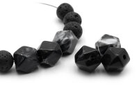 Perlen als Polygon in schwarz mit Maserung 10 mm 10...