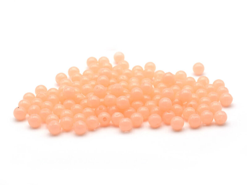 Jelly Perlen in korallfarben 6 mm 100 Stück 