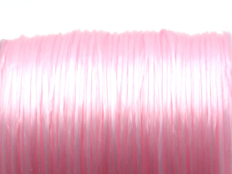 Elastisches Garn in rosa 0,5 mm 1 Rolle mit 40 m