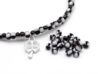 Rocailles Perlen in schwarz und weiß 3 mm 30 Gramm