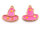 Anhänger als Zauberhut in goldfarben mit rosaner Harzfüllung 2 Stück