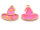 Anhänger als Zauberhut in goldfarben mit rosaner Harzfüllung 2 Stück