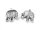 Anhänger als indischer Elefanten mit Strasssteinfassung in antik silberfarben 6 Stück