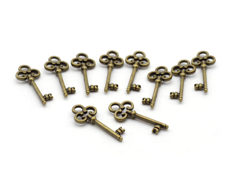 kleine Schlüssel in antik bronzefarben 10 Stück