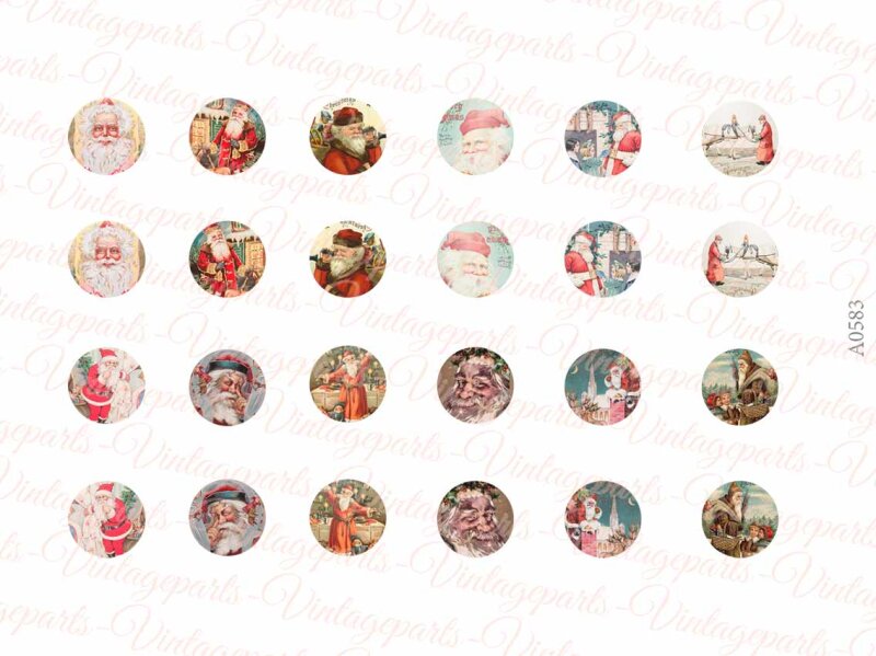 Motivbogen nostalgic Santa Claus für runde 12 mm Cabochons