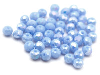 facettierte Glasschliffperlen in himmelblau 4x3 mm 50 Stück
