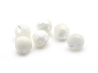 facettierte Perlen aus Perlmutt in weiß 7,5 mm 10...