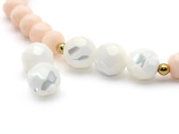 facettierte Perlen aus Perlmutt in weiß 7,5 mm 10 Stück