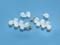 geschliffene Perlen als Tropfen aus Opalite 9,5x6mm 4 Stück