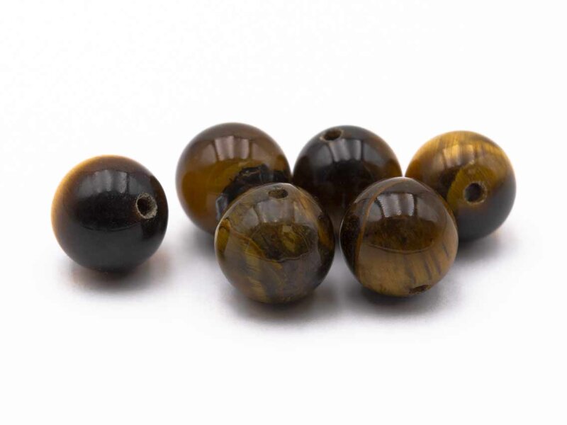 Perlen aus natürlichem Tigerauge 8 mm 6 Stück