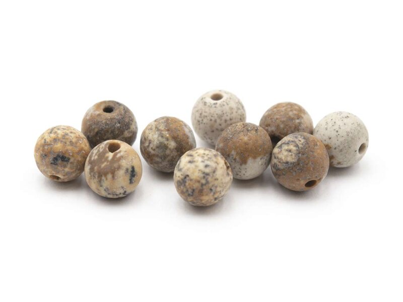 Perlen aus Jaspis in hellbraun 6 mm 10 Stück