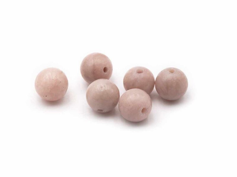 Perlen aus Pink Opal 6 mm 6 Stück