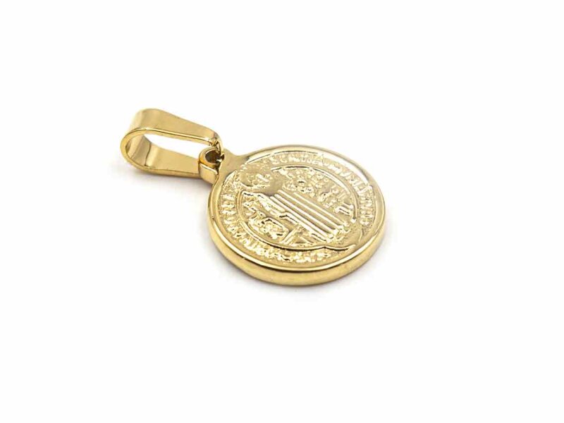 Anhänger als Münze aus 304 Edelstahl in goldfarben 15 mm 1 Stück