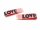 Anhänger aus Nylon mit Aufschrift Love mit Aufhängung in silberfarben 4 Stück