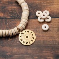 flache Heishi Perlen aus Howlith in cremeweiß 8mm 1 Strang 