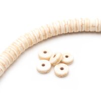 flache Heishi Perlen aus Howlith in cremeweiß 8mm 1 Strang 
