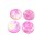 Muschelscheiben in pink mit Holo Effekt 25mm 4 Stück