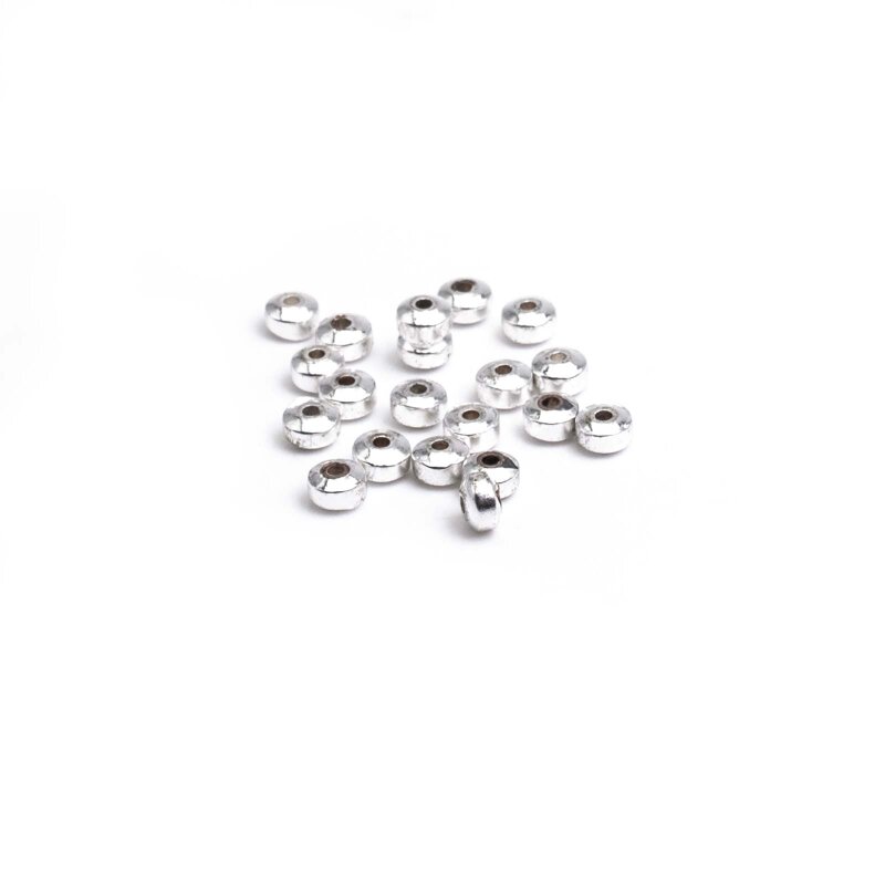 kleine Perlen aus synthetischem Hämatit in silberfarben 3mm 20 Stück