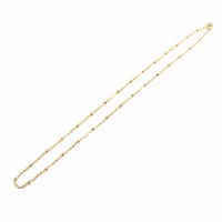 fertige Gliederkette mit kleinen Perlen aus 304 Edelstahl in goldfarben 45cm