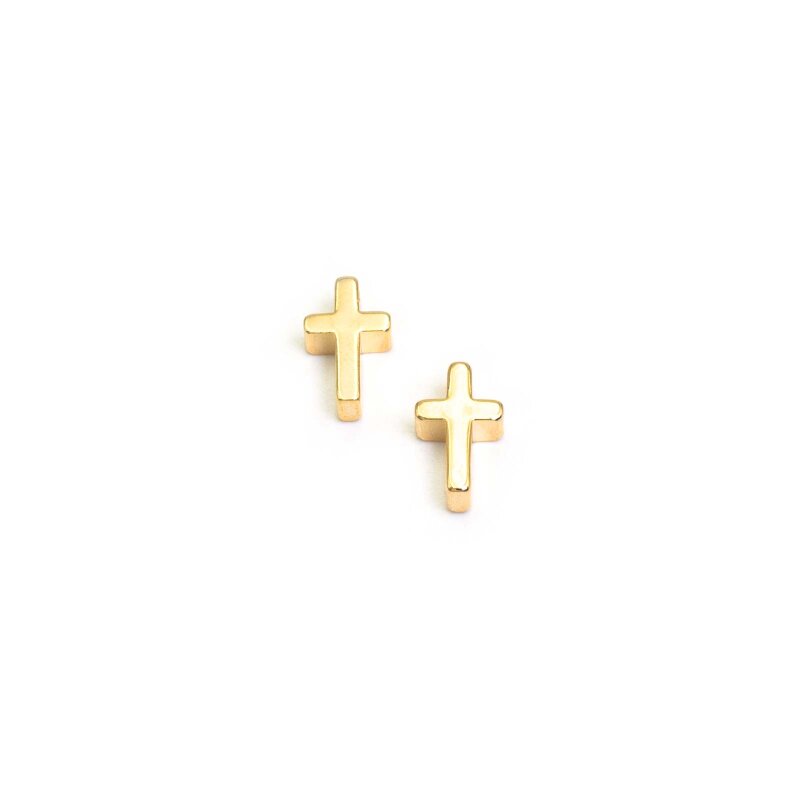 Zwischenperlen als Kreuz mit 18k Gold beschichtet 2 Stück