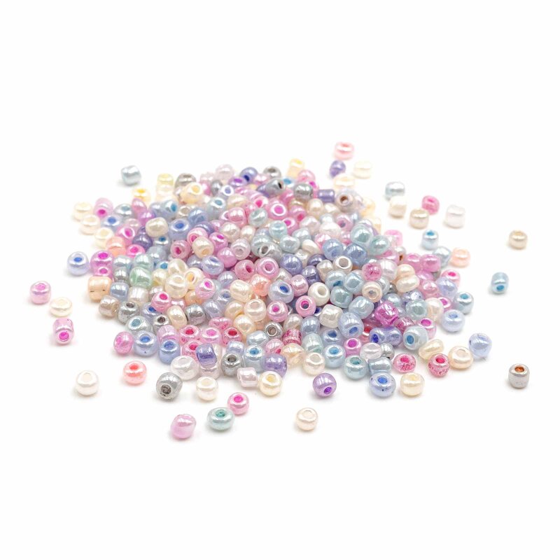 Rocailles Perlen in zarten Pastelltönen 3mm 20 Gramm ca 600 Stück