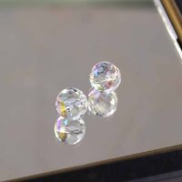 facettierte Kristallglasperlen mit Holo Effekt 8mm 2 Stück