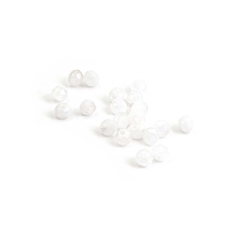 facettierte Perlen aus natürlichem Mondstein in weiß 3mm 20 Stück