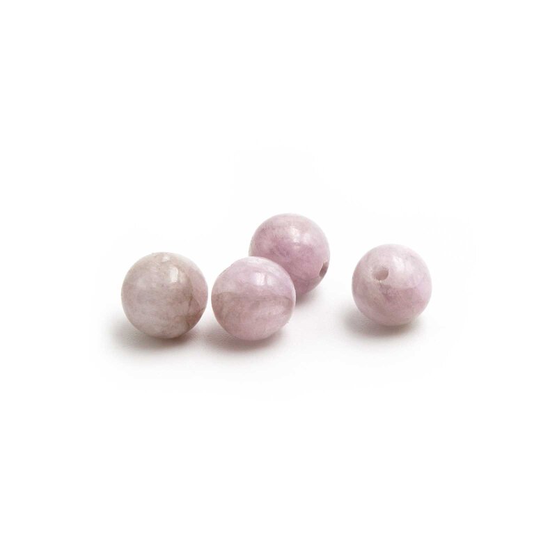 Perlen aus natürlichem Kunzit in einem zarten flieder 6mm 4 Stück