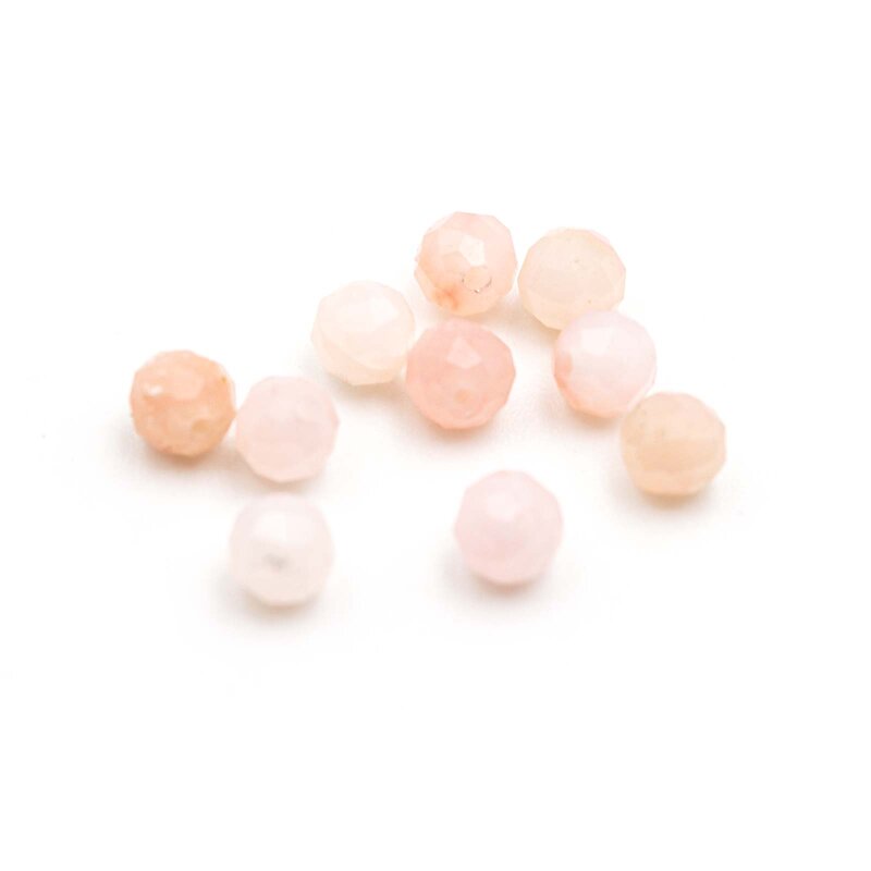 facettierte Perlen aus rosafarbenen Opal 3mm 10 Stück