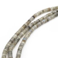 Heishi Perlen aus Labradorit in grau 4,5 mm 20 Stück
