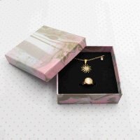 Geschenkbox rosa marmoriert 9x9cm