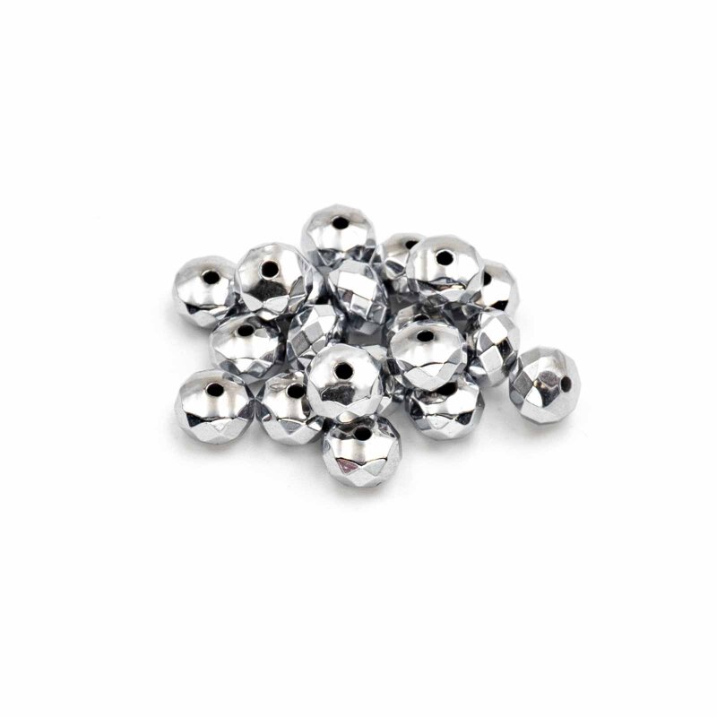 Perlen Rondelle aus synthetischem Hämatit in gunmetal 20 Stück